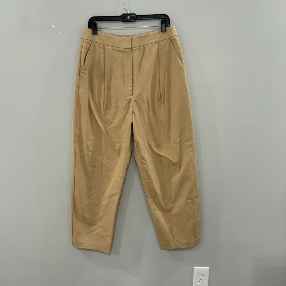 NWT Anthropologie Exquise Pants Chino Rolled-Hem in Cedar Tan